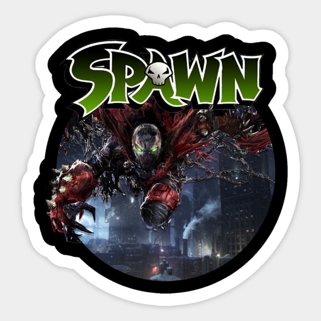 Spawn Button Shirt Sticker by TheLuckyClown